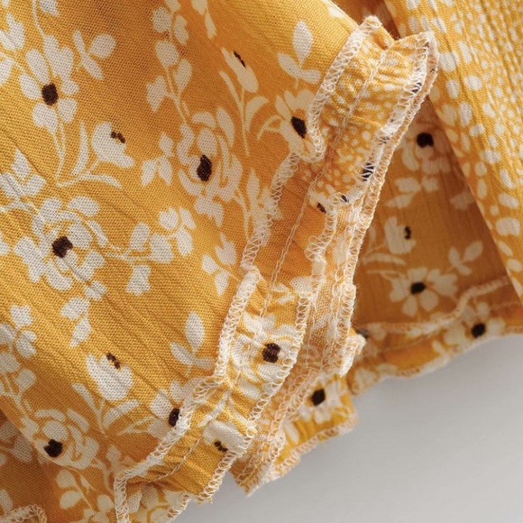 CLEARANCE Yellow Ditsy Floral Babydoll Summer Tank Dress - Picture 7 of 9